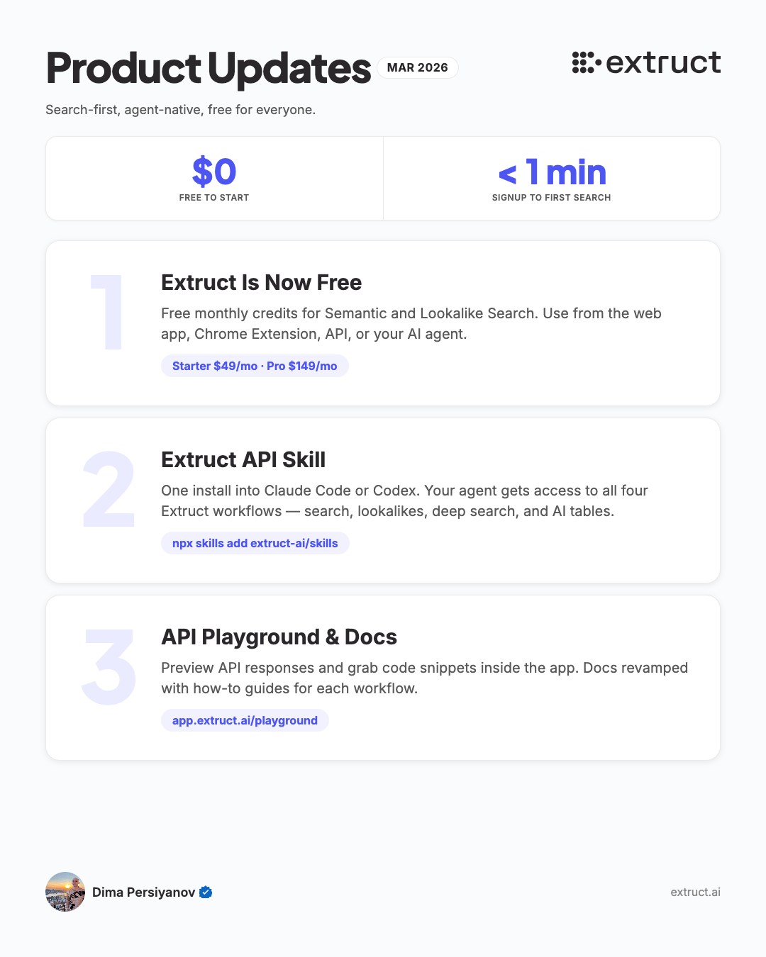 Extruct Product Updates - March 2026